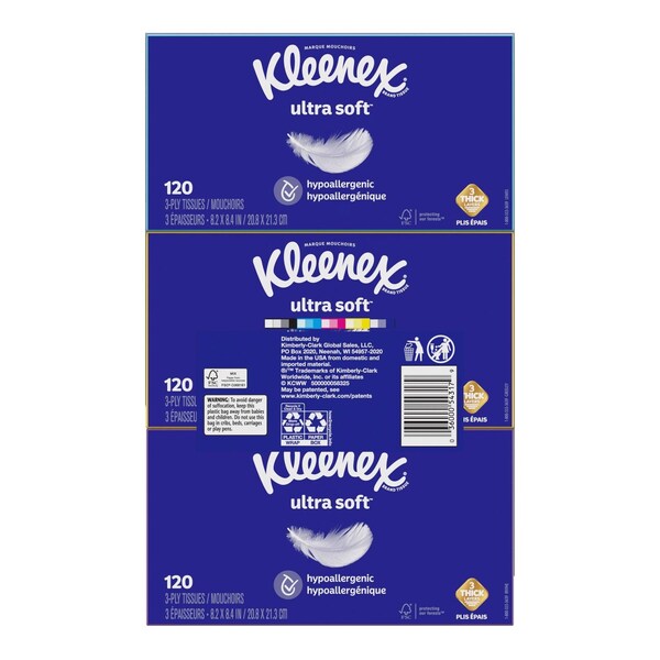 Kleenex Kleenex Ultra Soft 120 ct Facial Tissue - 54317