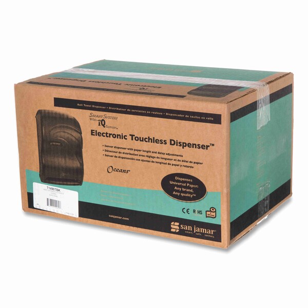 San Jamar Smart System w/iQ Sensor Towel Dispenser, 11.75x9.25x16.5, Black Pearl - SAN T1490TBK
