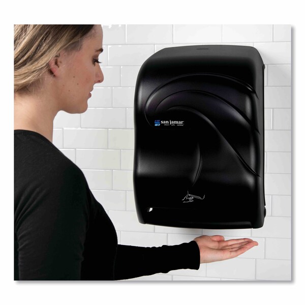 San Jamar Smart System w/iQ Sensor Towel Dispenser, 11.75x9.25x16.5, Black Pearl - SAN T1490TBK