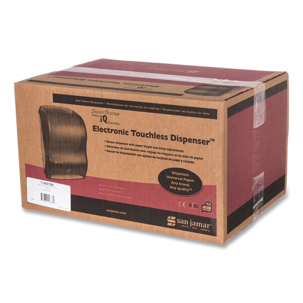 San Jamar Smart System w/iQ Sensor Towel Dispenser, 11.75x9x15.5, Black Pearl - SAN T1400TBK