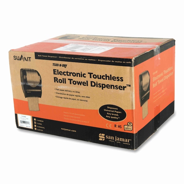 San Jamar Tear-N-Dry Touchless Roll Towel Dispenser, SS, Material: Plastic - T1370SS