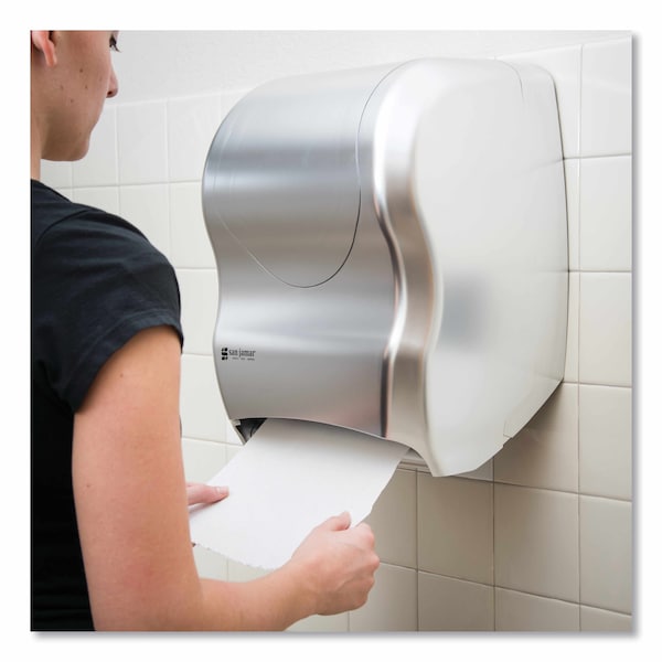 San Jamar Tear-N-Dry Touchless Roll Towel Dispenser, SS, Material: Plastic - T1370SS