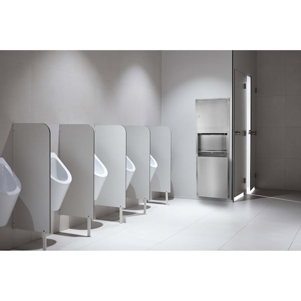 Alpine Industries 56 in. Stainless Steel Multi-Fold/C-Fold Paper Towel Dispenser with 12 Gal. Waste Receptacle Combo - ALP492-MK
