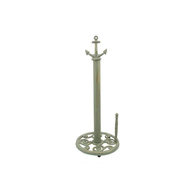 Handcrafted Model Ships 16 in. Seaworn Bronze Cast Iron Anchor Paper Towel Holder - K-1414B-BRONZE