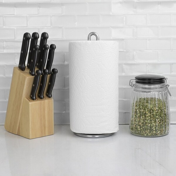Home Basics Simplicity Collection Paper Towel Holder, Satin Chrome - PH49791