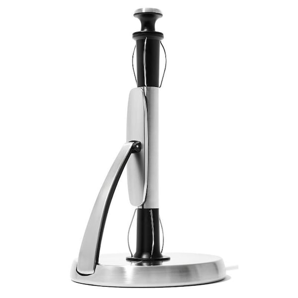 Oxo International Oxo Paper Towel Holder, 6.85 in OAW, 12 in OAL, Stainless Steel - 1066736