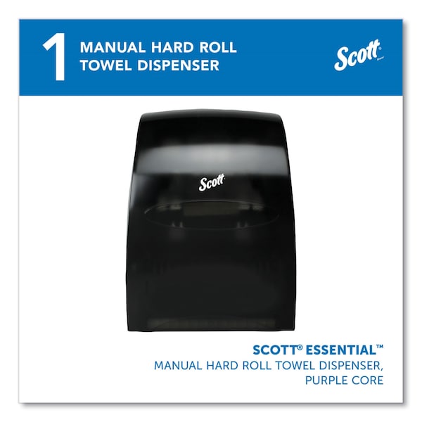 Scott Essential Manual Hard Roll Towel Dispenser, 13.06 x 11 x 16.94, Black - 46253