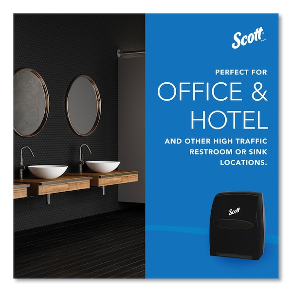 Scott Essential Manual Hard Roll Towel Dispenser, 13.06 x 11 x 16.94, Black - 46253