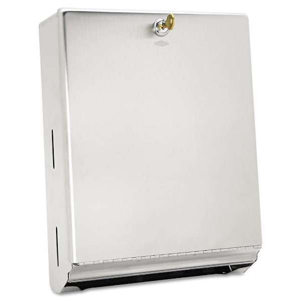 Bobrick Surface-Mounted Paper Towel Dispenser, 10.75 x 4 x 14, Stainless Steel - 262