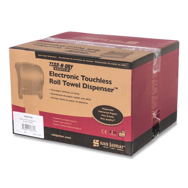 San Jamar Tear-N-Dry Essence Auto Dispenser, Classic, Black, 11.75x9-1/8x14-7/16 - T8000TBK