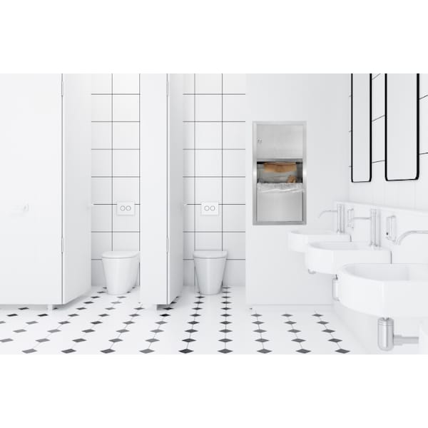 Alpine Industries Surface Mounted Paper Towel Dispenser / Waste Receptacle - ALP494