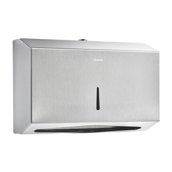 Alpine Industries Stainless Steel Brushed C-Fold/Multi-Fold Paper Towel Dispenser - 481S