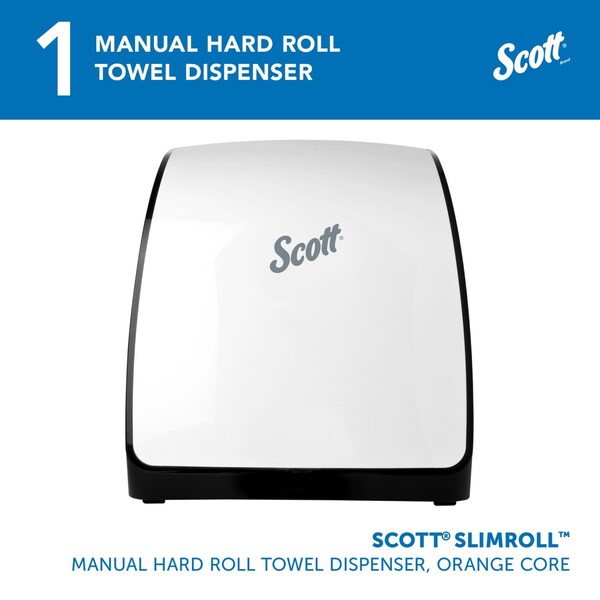 Scott Slimroll Manual Towel Dispenser, 12.65 x 13.02 x 7.18, White - 47091