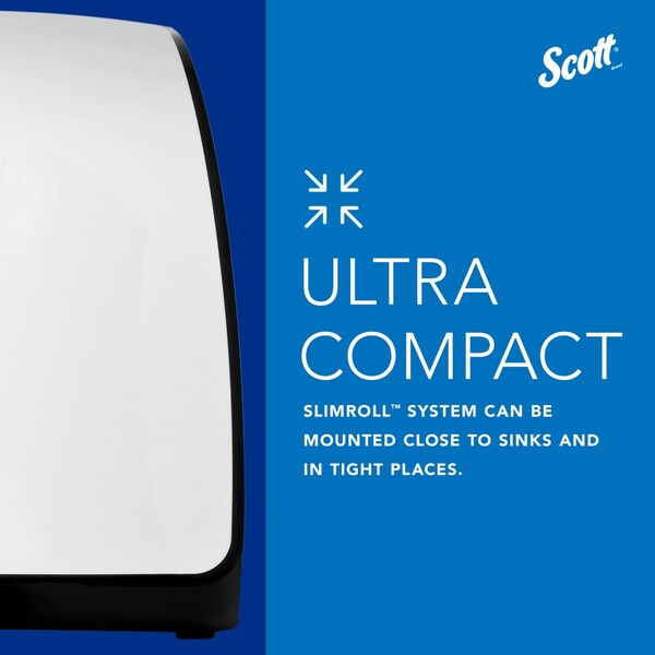 Scott Slimroll Manual Towel Dispenser, 12.65 x 13.02 x 7.18, White - 47091