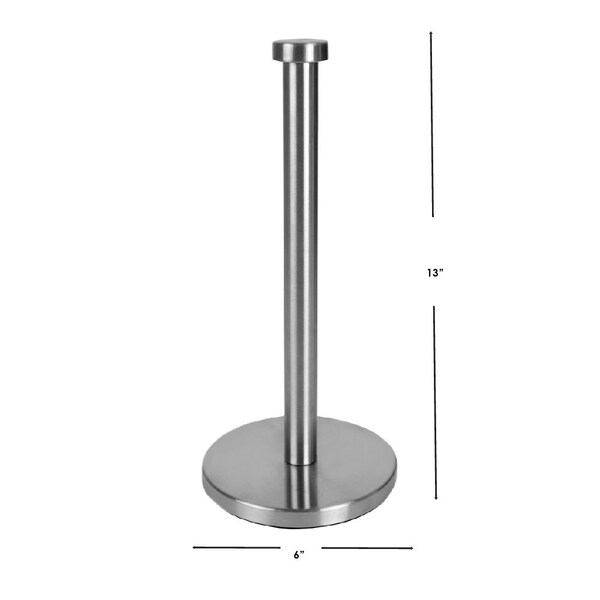 Home Basics Home Basics Free Standing Paper Towel Holder with Weighted Base, Silver - ZOR96221