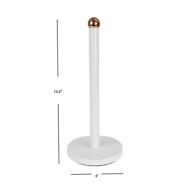 Home Basics Home Basics Grove Free Standing Paper Towel Holder with Weighted Base, White - ZOR96219