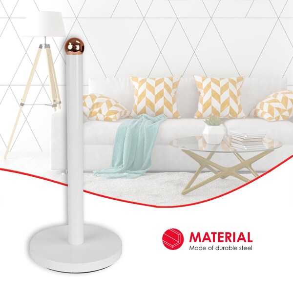 Home Basics Home Basics Grove Free Standing Paper Towel Holder with Weighted Base, White - ZOR96219