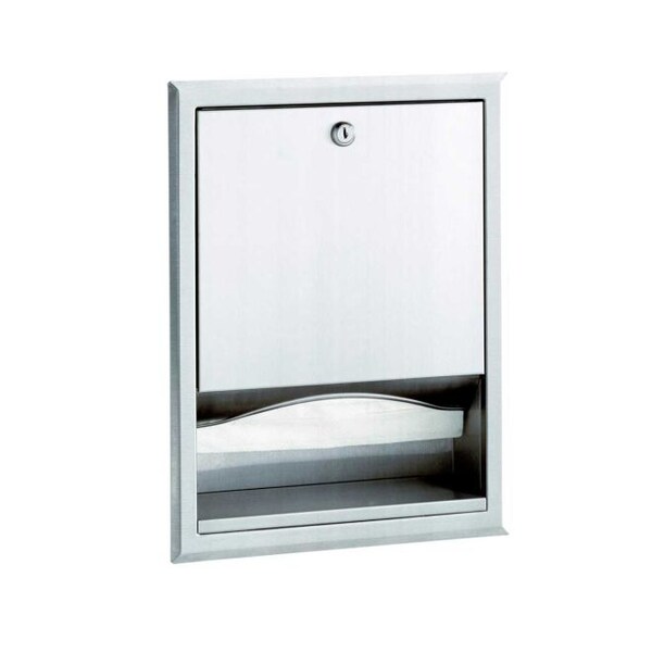 Bobrick Recessed Dispenser W/Tumbler Lock for Multifold Towels, SS - B359