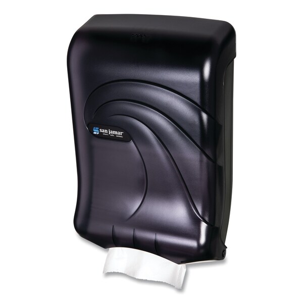 San Jamar Ultrafold Multifold/C-Fold Towel Dispenser, Oceans, 11.75 x 6.25 x 18, Transparent Black Pearl - T1790TBK