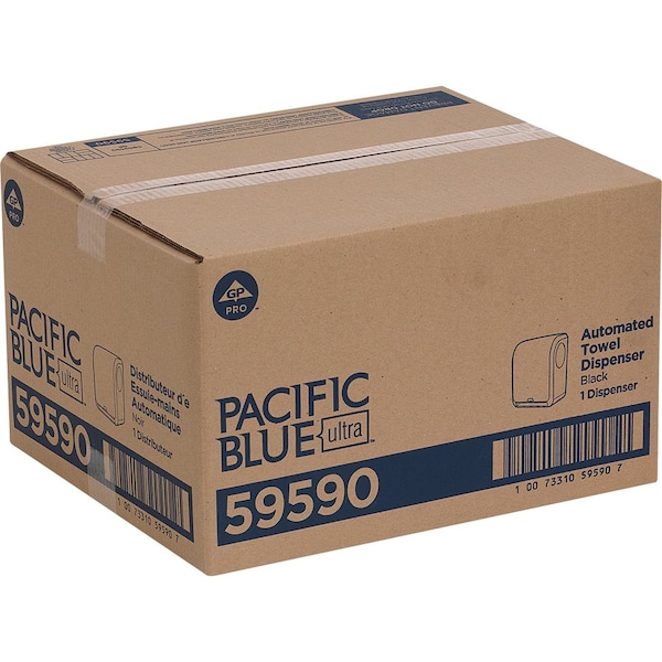 Pacific Blue Ultra Dispenser f/Paper Towels, Automated, 12-9/10"x9"x16-4/5", BK - GPC59590