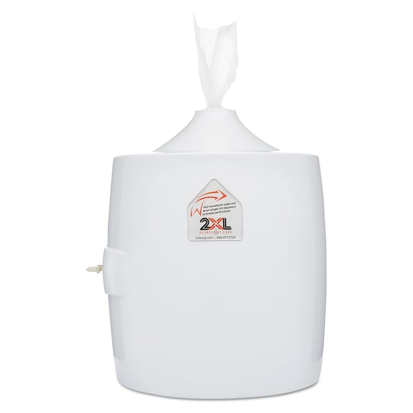 2Xl Contemporary Wall Mount Wipe Dispenser, Plastic, 11"x11"x13", White - TXL L82