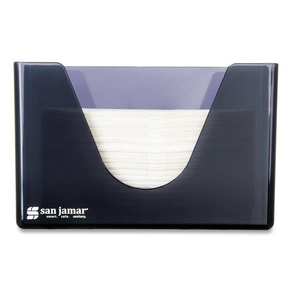 San Jamar Countertop Folded Towel Dispenser, Plastic, Black Pearl, 11x4.375x7 - SAN T1720TBK