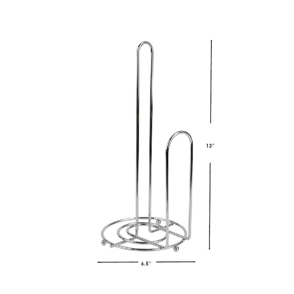 Home Basics Home Basics Chrome Collection Free Standing Paper Towel Holder with Easy-Tear Arm, Chrome - ZOR96216