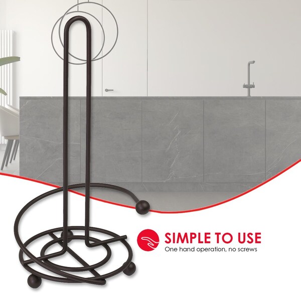 Home Basics Home Basics Wire Collection Paper Towel Holder, Bronze - ZOR96215