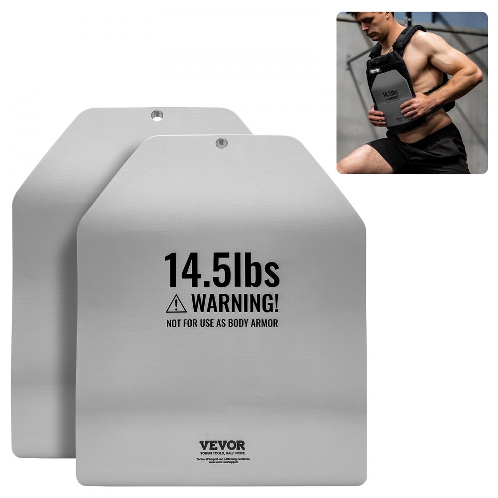 VEVOR Curved Weight Vest Plates for Strength Training Workout 2x14.5 LB Plates - BXGBQBSP145L4KYMQV0