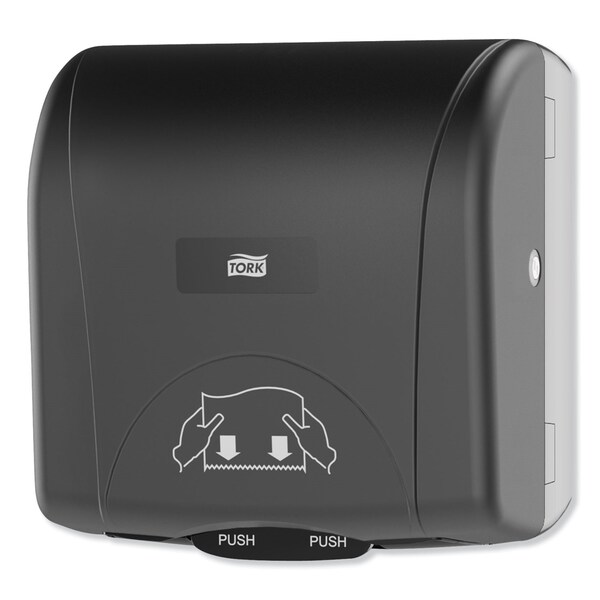 Tork Mini Mechanical Hand Towel Roll Dispenser, For H71 System, 11.75 x 7.5 x 12.5, Black - 774728