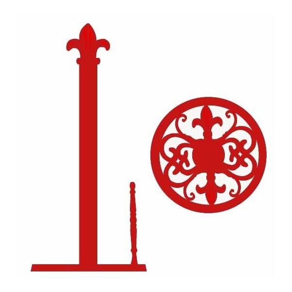 Home Basics Cast Iron Fleur De Lis Paper Towel Holder, Red - PH44390