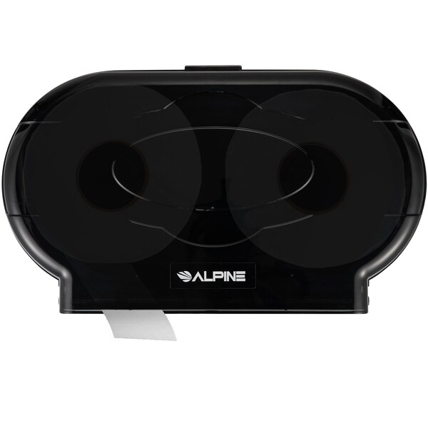 Alpine Industries Jumbo Double-Roll Toilet Paper Dispenser, Black - ALP482-2-ECO-TBLK