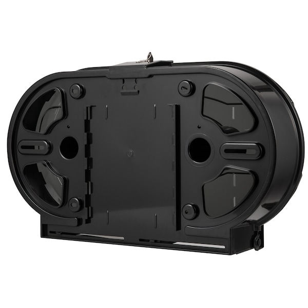Alpine Industries Jumbo Double-Roll Toilet Paper Dispenser, Black - ALP482-2-ECO-TBLK
