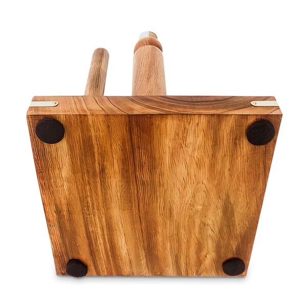 Vintiquewise Decorative Wood Paper Towel Holder with Stand for Kitchen, Dining Room, and Office - QI004389