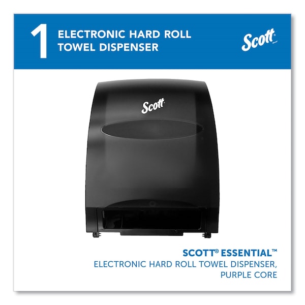 Scott Electronic Hard Roll Towel Dispenser, 12.7w x 9.572d x 15.761h, Black - 48860