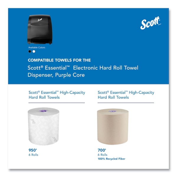 Scott Electronic Hard Roll Towel Dispenser, 12.7w x 9.572d x 15.761h, Black - 48860