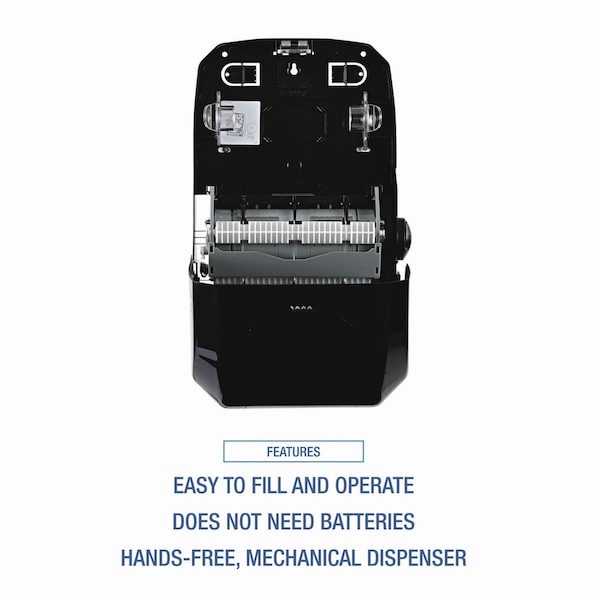 Boardwalk Hands Free Mechanical Towel Dispenser, 13.25" x 16.25" x 10.25", Black - T7470BKBW