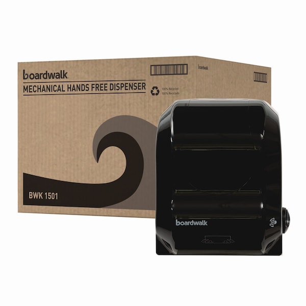 Boardwalk Hands Free Mechanical Towel Dispenser, 13.25" x 16.25" x 10.25", Black - T7470BKBW