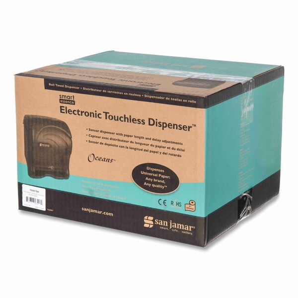 San Jamar Oceans Smart Essence ElecTowel Dispenser, 14.4hx11.8wx9.1d, Bk, Plastic - SAN T8490TBK