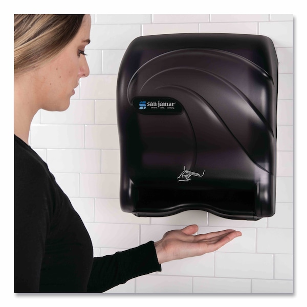 San Jamar Oceans Smart Essence ElecTowel Dispenser, 14.4hx11.8wx9.1d, Bk, Plastic - SAN T8490TBK