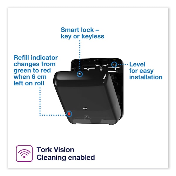 Tork Elevation Matic Hand Towel Roll Dispenser, 13.2 x 8.1 x 14.65, Black - 5510282