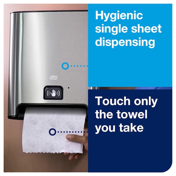 Tork Tork Matic Hand Towel Roll Dispenser, Intuition Sensor Stainless Steel H1, One-at-a-Time Dispensing - 461202