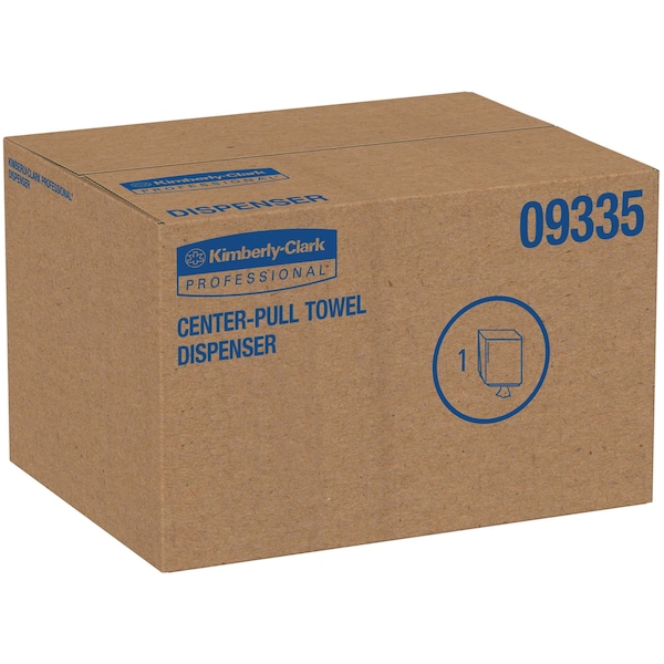 Kimberly-Clark Professional Center-Pull Towel Dispenser (09335), Smoke (Black), 10.0" x 12.5" x 10.65" (Qty 1) - 09335
