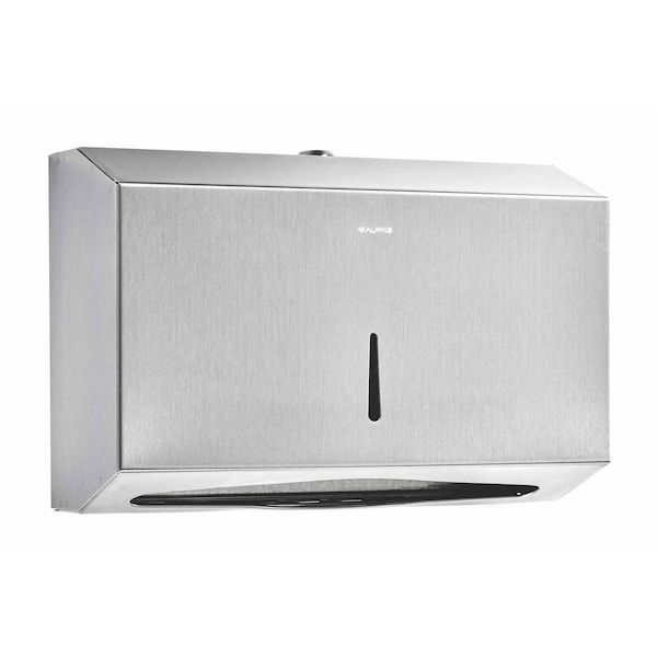 Alpine Industries Stainless Steel Brushed C-Fold/Multi-Fold Paper Towel Dispenser - ALP481S-MK