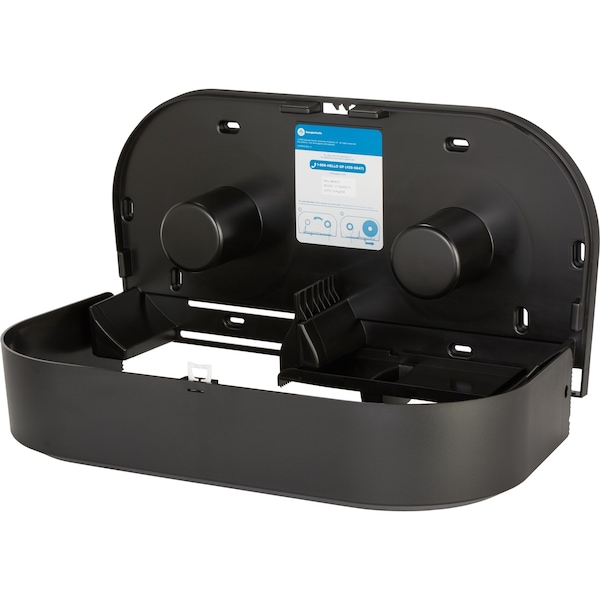 Georgia-Pacific Toilet Paper Dispenser, Horizontal Double Roll, Jumbo Core, Wall Mount, Smoke - 59210