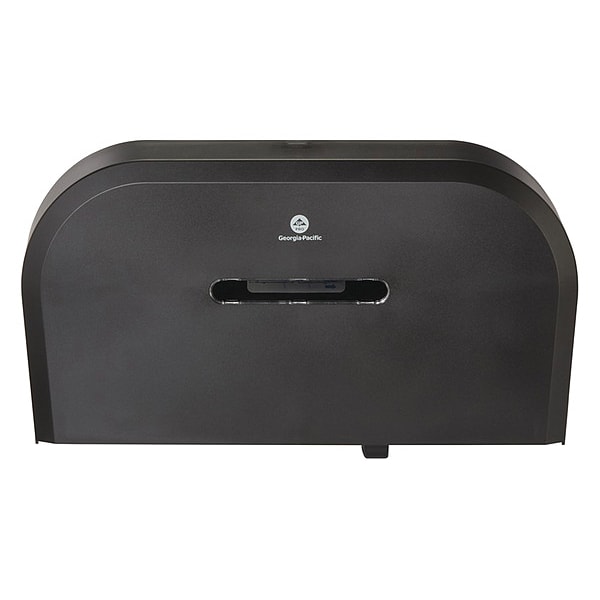 Georgia-Pacific Toilet Paper Dispenser, Horizontal Double Roll, Jumbo Core, Wall Mount, Smoke - 59210