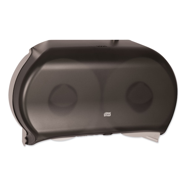 Tork Tork Twin Jumbo Toilet Paper Roll Dispenser Smoke T22, Refill Indicator Window, 56TR - 56TR