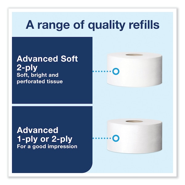 Tork Tork Twin Mini Jumbo Toilet Paper Roll Dispenser Black T2, Protects Rolls, Elevation Range, 5555290 - 5555290