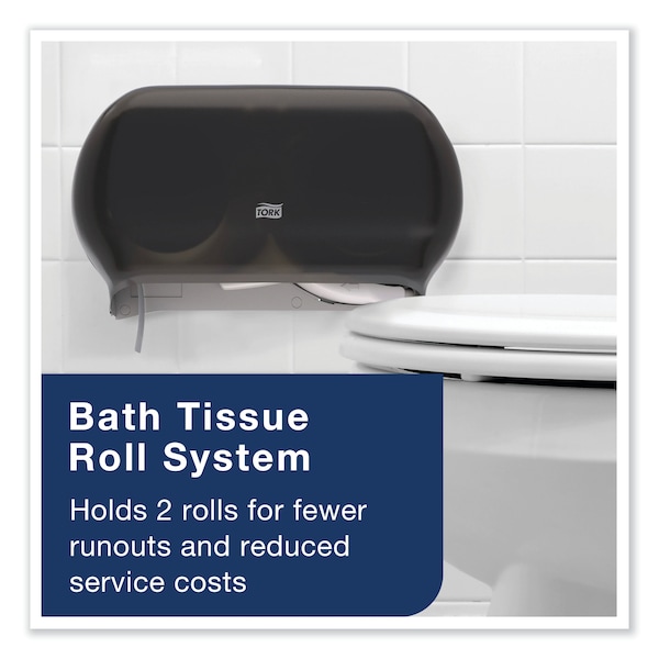 Tork Tork Twin Toilet Paper Roll Dispenser Smoke T24, Modern Look, 59TR - 59TR