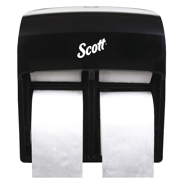 Kimberly-Clark Professional Pro High-Capacity Toilet Paper Dispenser 4 Roll (44518), Black, 11.25" x 12.75" x 6.19" (Qty 1) - 44518